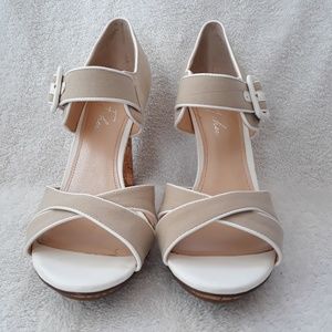 Marc fisher Open Toed Canvas Heels